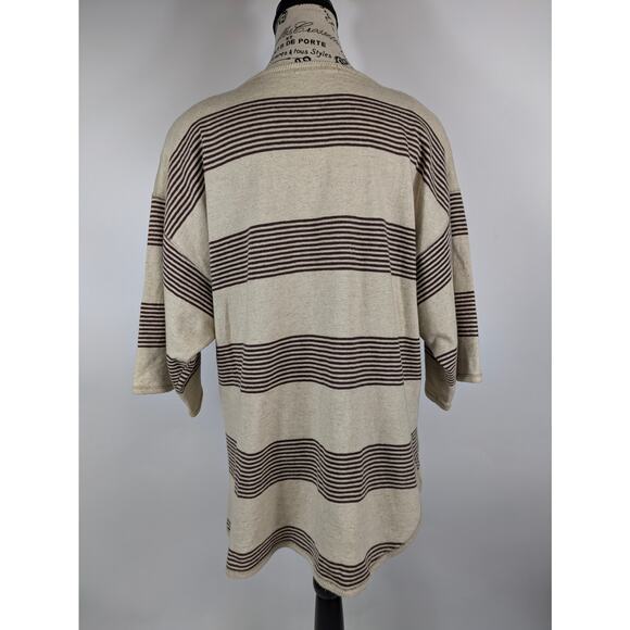 Christian de Castelnau Womens L Top Oversized Striped Vintage Pullover Shirt - Picture 3 of 10